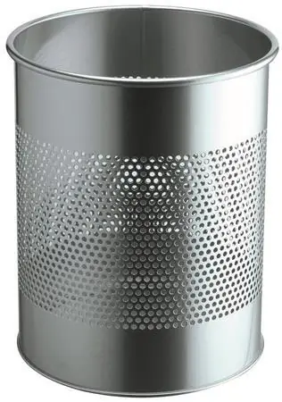 Durable Odpadkový koš kulatý stříbrná / Odpadkový koš / 15 l / kov / O 26 cm