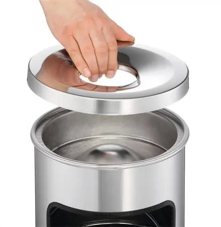 Durable Safe stříbrná / Odpadkový koš s popelníkem / kulatý tvar / O 24 cm / 17 l