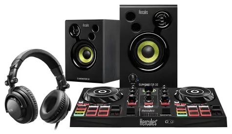 Hercules DJ Learning Kit MK2 / DJ sada pro začátečníky / ovladač + reproduktory + sluchátka / Serato DJ Lite & DJUCED