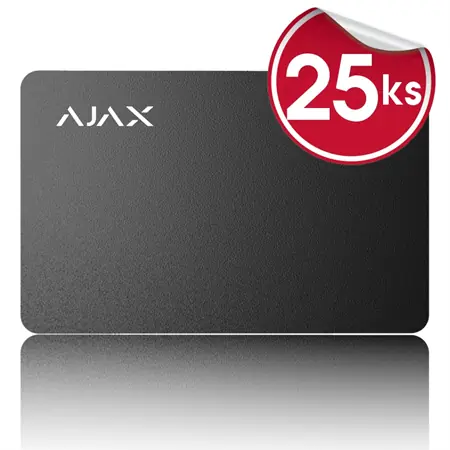 Ajax Pass 25 ks černá / Přístupová karta / RFID / pro zabezpečovací systém Ajax