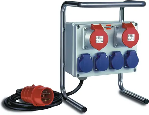 Brennenstuhl BKV 2/4 G / Stavební rozvaděč / IP44 / 2x CEE 400V/16A / 4x zásuvka / kabel 2 m