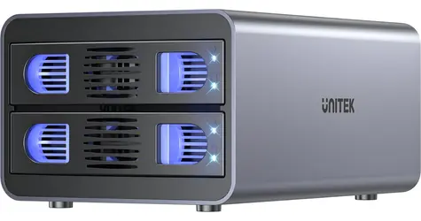 Unitek S1308A01-EU / Externí box pro 2x HDD/SSD / 2,5"/3,5" SATA / až 40 TB
