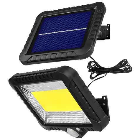 Maclean MCE438 černá / Solární LED reflektor / senzor pohybu / nástěnný / IP44 / 6000K / 400lm