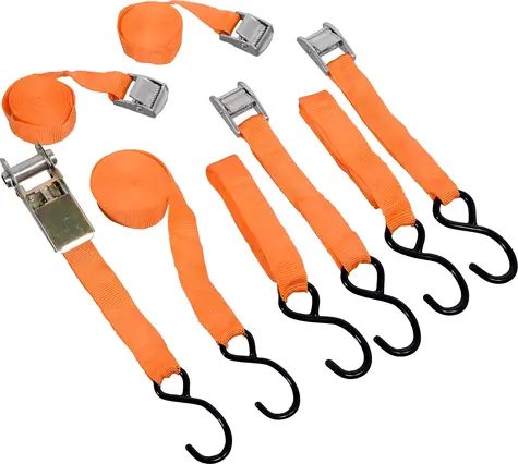 Green Sada upínacích popruhů 5 ks oranžová / Popruhy / šířka 25 mm / ráčna + klipsy