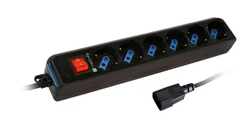 Techly Power Strip IUPS-PCP-6V černá / Přepěťová ochrana / 6 zásuvek / 16 A / 1,5 m