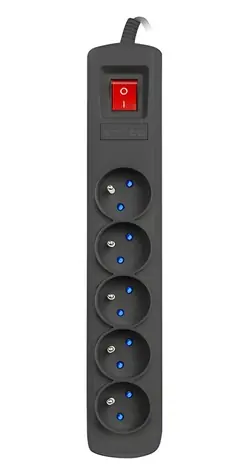 Armac ARC 5 černá / Přepěťová ochrana / 5 zásuvek / 1,5 m