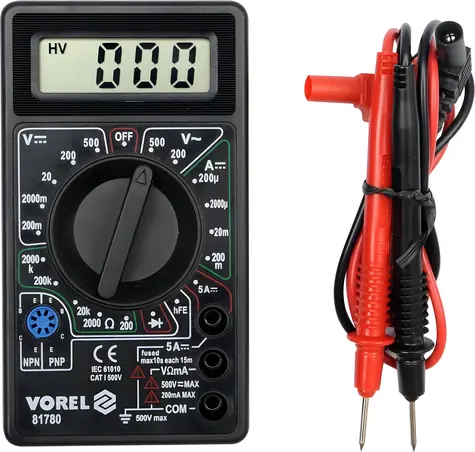 Vorel Multimetr digitální / Digitální multimetr / AC/DC 500V / proud 5A / odpor 2000?