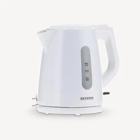 Severin WK 3411 bílá / Varná konvice / 1 l / 2200 W / 360° základna