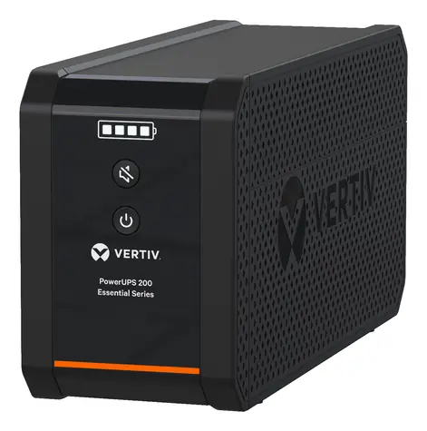 Vertiv PowerUPS 200 Essential černá / UPS / Line-interactive / 600 VA / 315 W / 4x Schuko