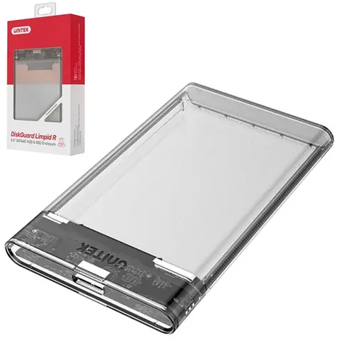 Unitek DiskGuard Limpid R S1103A šedá / Pouzdro na 2,5" HDD/SSD / USB 3.2 Gen 1 / SATA 6 Gbit/s