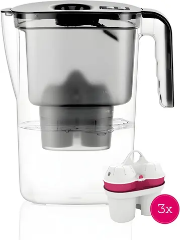 BWT VIDA MEI černá + 3 filtry / Filtrační konvice / 2,6 l / mechanický ukazatel výměny filtru