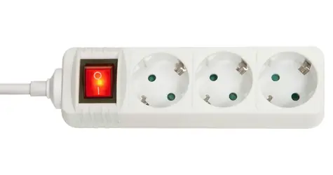Lindy bílá / Prodlužovací přívod / 3 zásuvky Schuko / vypínač / 3500 W