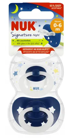 NUK Night dudlík 0-6 měsíců / Dudlík / 2 ks