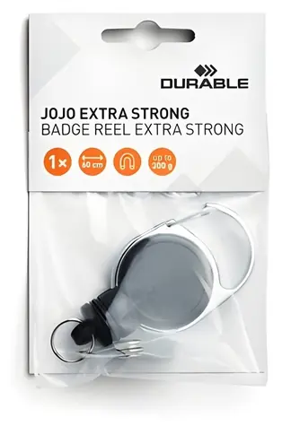 Durable Jojo Extra Strong černá / Naviják na kartu / Nosnost 300 g / Páska 60 cm