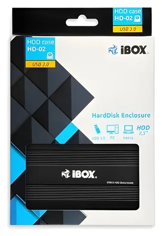 iBox HD-02 černá / Externí box pro 2.5" HDD / SATA / USB 3.2 Gen 1
