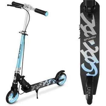 Spokey VACAY PRO modrá / Koloběžka / ruční brzda / kolečka 145 mm