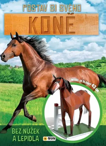 NAKLADATELSTVÍ SUN Kniha Postav si svého Koně / Kreativní sada / Skládací model 43 cm / 24 listů
