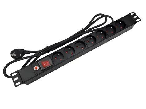 Alantec PZ071U černá / Prodlužovací kabel / 7 zásuvek / 1,8 m / 16 A / 3500 W