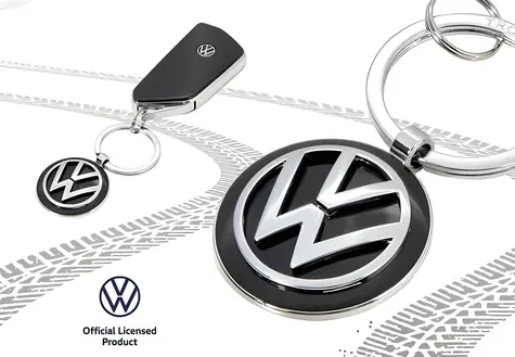 Troika Klíčenka Volkswagen stříbrná / Klíčenka / kov / licencovaný VW design