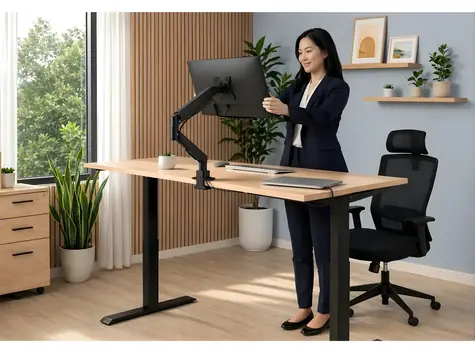 Hama stolní držák pro 1 monitor 35" černá / Stolní držák / 1 rameno / VESA 75x75-100x100 / nosnost 15 kg