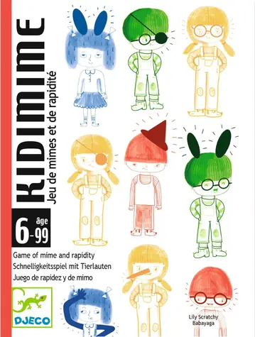 DJECO Karetní hra Kidimime - Hádej, kdo jsem / Karetní hra / pantomima / 56 karet