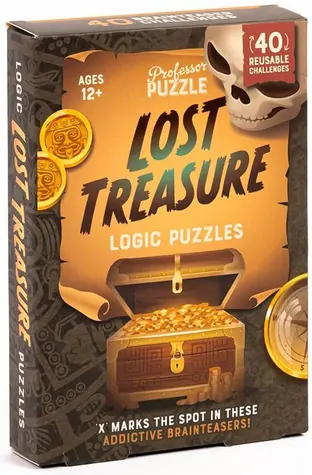 PROFESSOR PUZZLE Logická hra Lost Treasure / 40 karet / Mazatelné pero / Návod