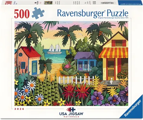 RAVENSBURGER Puzzle Tropická atmosféra / 500 dílků / USA Jigsaw Nationals 2026