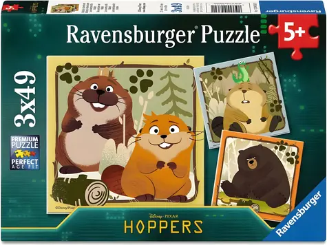 RAVENSBURGER Puzzle Na skok do divočiny / 3x49 dílků