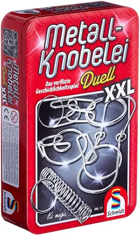 SCHMIDT Sada kovových hlavolamů Duell XXL v plechové krabičce / Hlavolam / 6 ks / pro 2 hráče / od 7 let