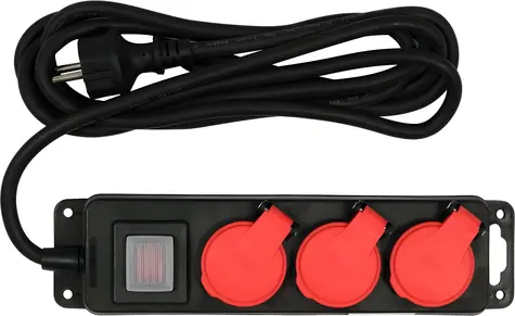 YATO Prodlužovací kabel dílenský s vypínačem / Prodlužovací kabel / 3 zásuvky / 3 m / IP44
