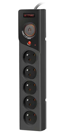 Armac Z5/50/CZ černá / Prodlužovací přívod / 5 zásuvek / 5 m kabel / 230V/10A