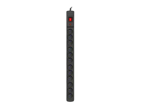 Armac Multi M12 černá / Prodlužovací přívod / 12 zásuvek / 5 m kabel