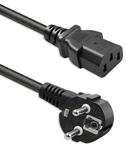 Napájecí kabel Schuko úhlový - IEC C13 / Napájecí kabel / CEE7/7 - IEC C13 / 3x1 mm2 / 1,8 m