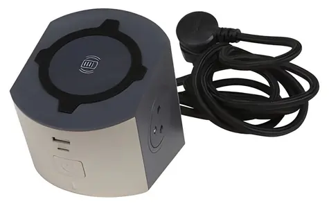 Prodlužovací přívod s indukcí a USB A+C / Prodlužovací přívod 230V / 2 zásuvky / Indukční nabíjení / USB-A + USB-C