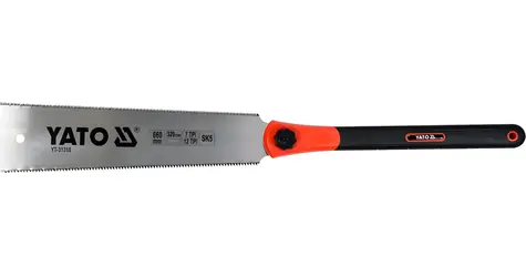 YATO Pila na dřevo japonská oboustranná 660 mm / Pila na dřevo / Ocel SK5 / 7 a 12 TPI / Rukojeť ABS/TPR