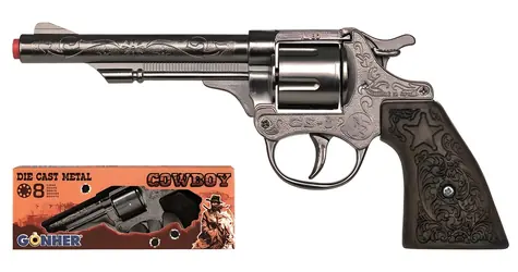 GONHER Kovbojský revolver 80/0 / kovový / 8 nábojů