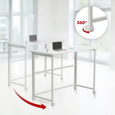 Pojízdný stolek MC-1250W bílá / Stolek na kolečkách / deska 100x50 cm / nosnost 50 kg