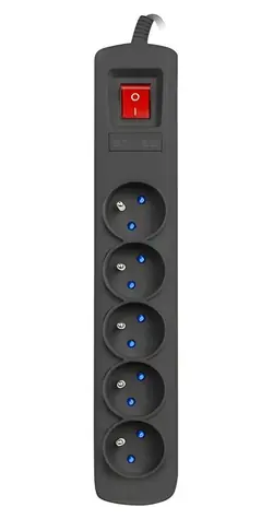 Armac ARC5 černá / Přepěťová ochrana / 5 zásuvek / 5 m kabel
