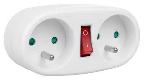Rozdvojka do zásuvky MCE337E / Zásuvkový adaptér / 2x 230V / bez vypínače
