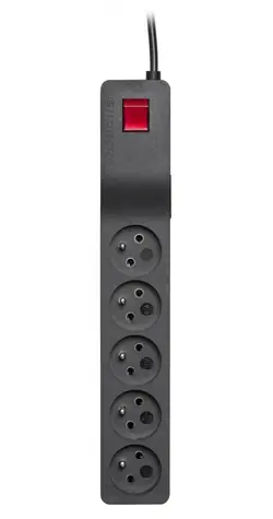 ZX 510 černá / Přepěťová ochrana / 5 zásuvek / 5 m / 2300 W