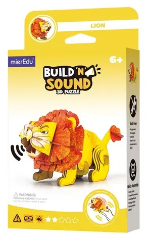 MIEREDU 3D puzzle Lev / Stavěj a poslouchej / se zvukem