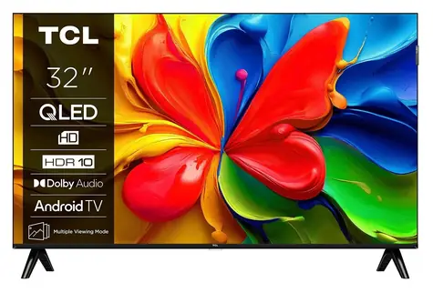 32" TCL 32S4K titanová / Televize / QLED / HD Ready / Android TV / DVB-T2&C&S2 / 2x HDMI / Wi-Fi / BT