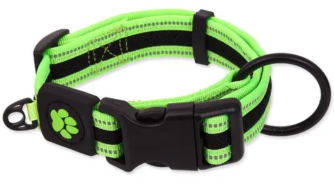 ACTIVE DOG Obojek Fluffy S limetka 2x27-41cm / Nylon / Reflexní prvky