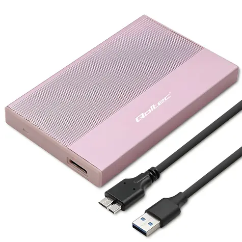 Rámeček pro HDD/SSD 2,5" růžový / USB rámeček / SATA / USB 3.0 / 5 Gb/s / max. 2 TB