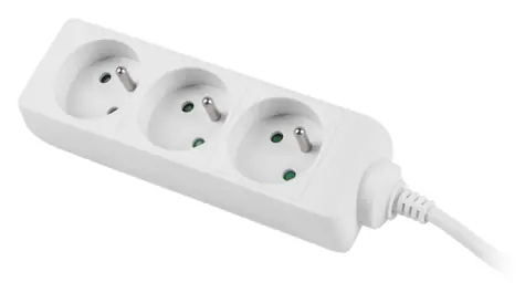 Lanberg PS0 bílá / Prodlužovací přívod / 3 zásuvky / 1,5 m / 230 V / bez vypínače