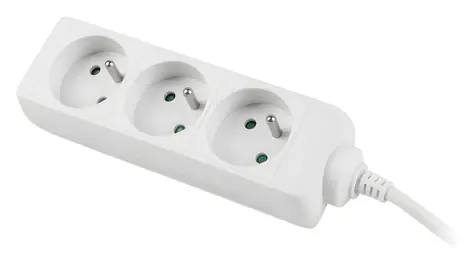 Lanberg PS0 bílá / Prodlužovací přívod / 3 zásuvky / 3 m / 230 V / bez vypínače
