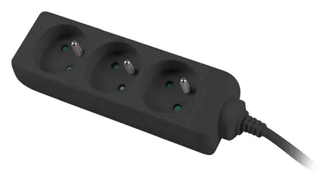 Lanberg PS0 černá / Prodlužovací přívod / 3 zásuvky / 1,5 m / 230 V / bez vypínače
