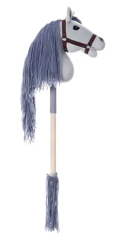 HOPPIHORSE Kůň na tyči A4 šedá / Plyšová hračka