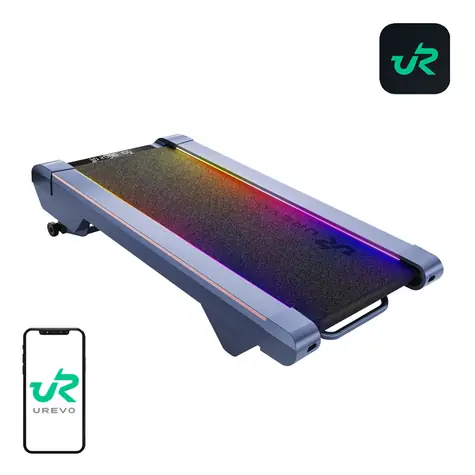 UREVO Běžecký pás CyberPad modrý / Elektrický / sklon 14 % / 6 km/h / nosnost 120 kg / skládací