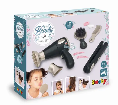 Smoby My Beauty Kadeřnická sada s fénem / Dětská kadeřnická sada / Fén se zvukem a světlem